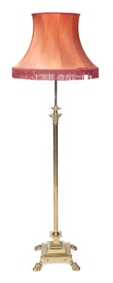 Lot 820 - AN EARLY 20TH CENTURY BRASS STANDARD LAMP