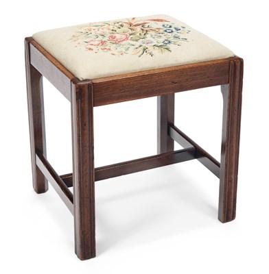 Lot 925 - A GEORGE III MAHOGANY STOOL