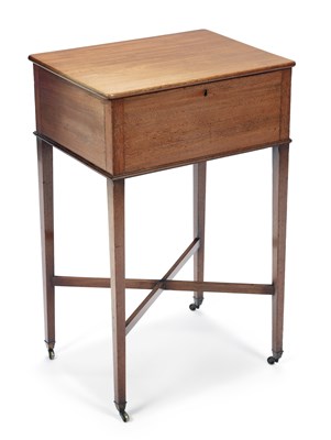 Lot 904 - A 19TH CENTURY MAHOGANY WORK TABLE