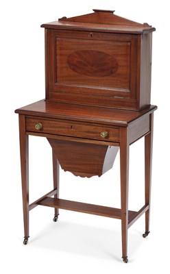 Lot 872 - AN EDWARDIAN INLAID MAHOGANY LADY’S WRITING DESK