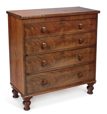 Lot 948 - A VICTORIAN MAHOGANY CHEST OF DRAWERS