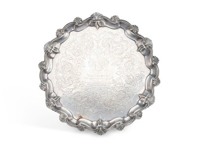 Lot 335 - A LARGE VICTORIAN SILVER SALVER