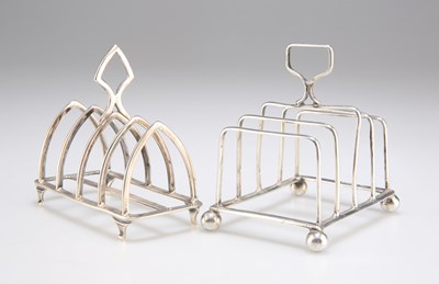 Lot 1129 - TWO SILVER FIVE-BAR TOAST RACKS