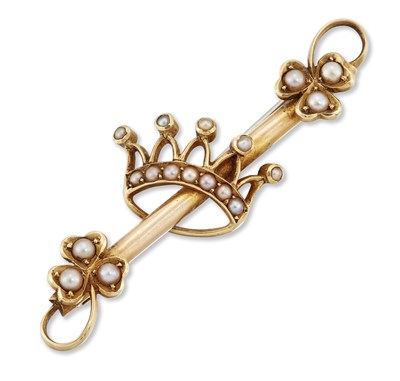 Lot 2267 - A LATE 19TH CENTURY SEED PEARL BROOCH