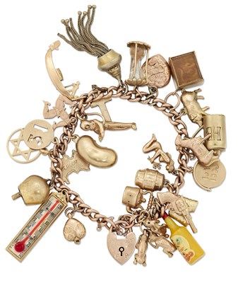 Lot 2155 - A CHARM BRACELET