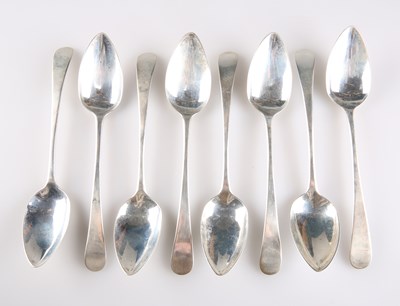 Lot 1454 - A SET OF EIGHT GEORGE III SCOTTISH SILVER SPOONS