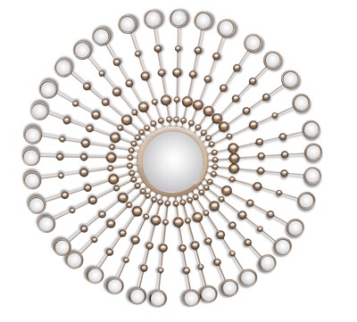 Lot 1414 - A CONTEMPORARY GILT-METAL SUNBURST MIRROR