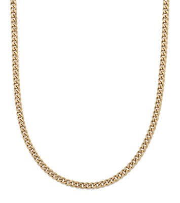 Lot 439 - A 9 CARAT GOLD CUBAN LINK CHAIN