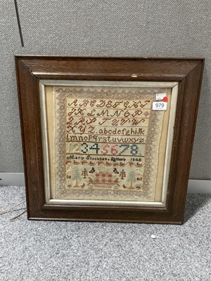Lot 19 - A MID-19TH CENTURY NEEDLEWORK SAMPLER
