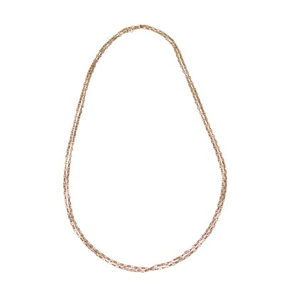 Lot 903 - A FANCY DOUBLE BELCHER LINK GUARD CHAIN